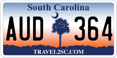 SC license plate AUD364