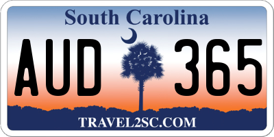 SC license plate AUD365