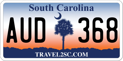 SC license plate AUD368