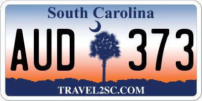 SC license plate AUD373