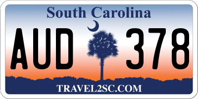 SC license plate AUD378