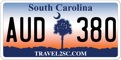SC license plate AUD380