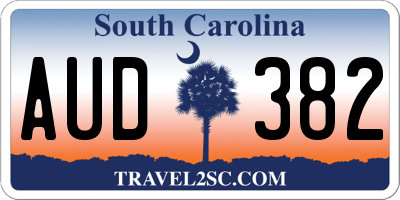 SC license plate AUD382