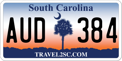 SC license plate AUD384