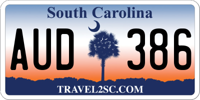 SC license plate AUD386