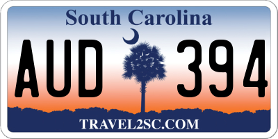 SC license plate AUD394