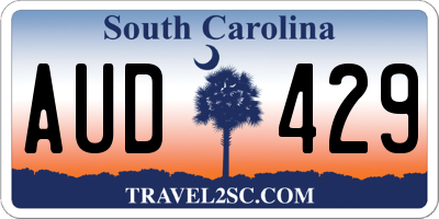 SC license plate AUD429