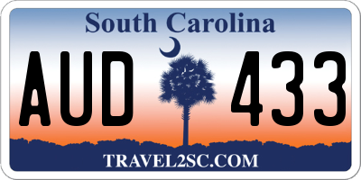 SC license plate AUD433