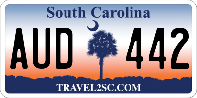 SC license plate AUD442