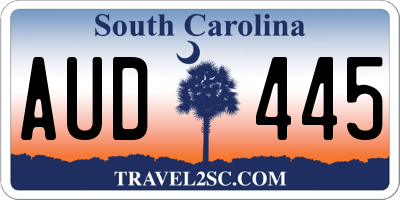 SC license plate AUD445