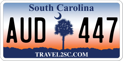 SC license plate AUD447