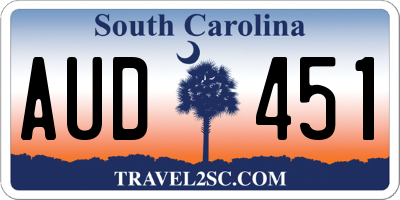 SC license plate AUD451