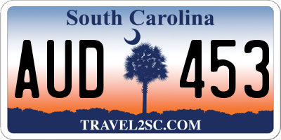 SC license plate AUD453