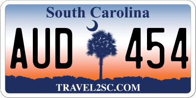 SC license plate AUD454
