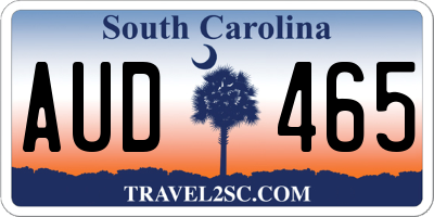 SC license plate AUD465