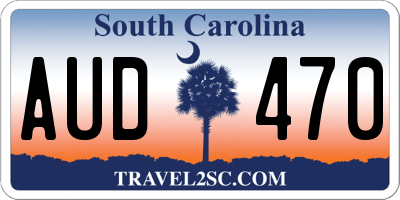 SC license plate AUD470