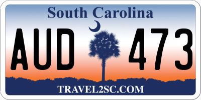 SC license plate AUD473