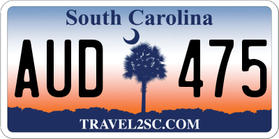 SC license plate AUD475