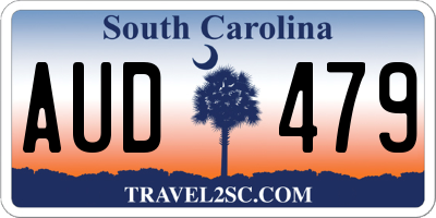 SC license plate AUD479