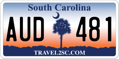 SC license plate AUD481