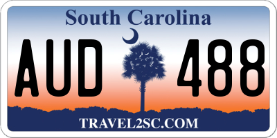 SC license plate AUD488