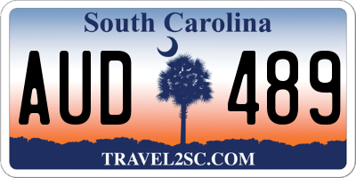SC license plate AUD489