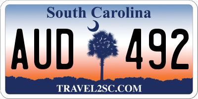 SC license plate AUD492