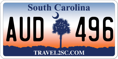 SC license plate AUD496