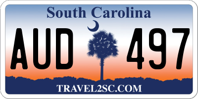 SC license plate AUD497
