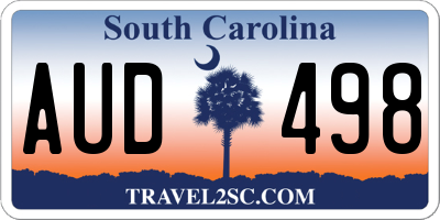 SC license plate AUD498