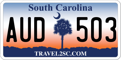 SC license plate AUD503
