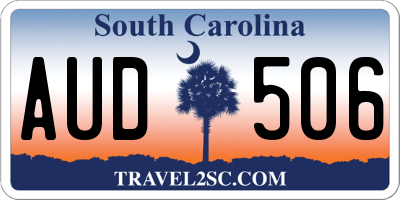 SC license plate AUD506