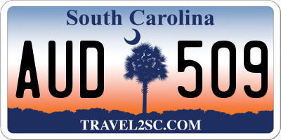 SC license plate AUD509