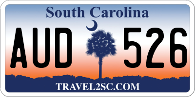 SC license plate AUD526