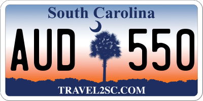 SC license plate AUD550