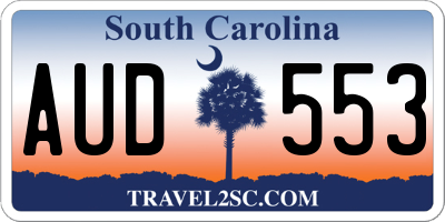 SC license plate AUD553
