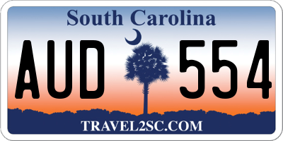 SC license plate AUD554
