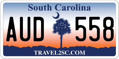 SC license plate AUD558