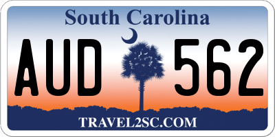 SC license plate AUD562