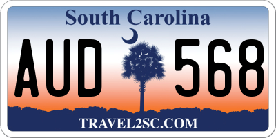 SC license plate AUD568