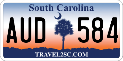 SC license plate AUD584