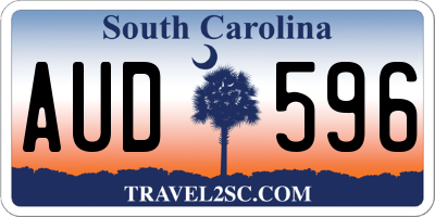 SC license plate AUD596