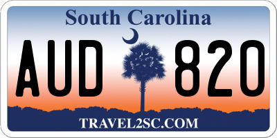 SC license plate AUD820
