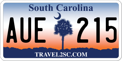 SC license plate AUE215