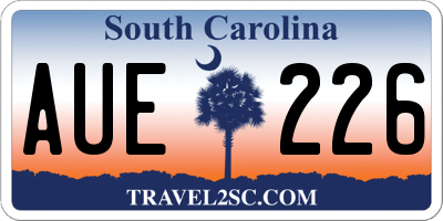 SC license plate AUE226