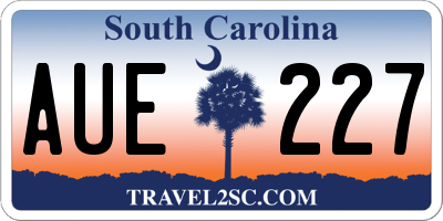 SC license plate AUE227