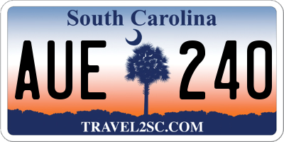 SC license plate AUE240
