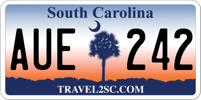 SC license plate AUE242