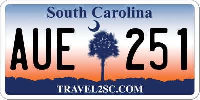 SC license plate AUE251
