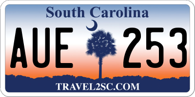SC license plate AUE253